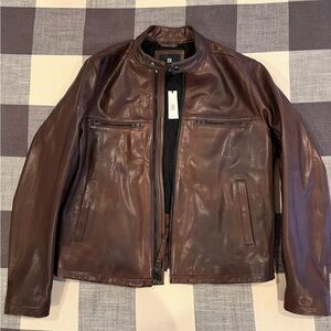 Banana Republic Brown Leather Motorcycle Jacket